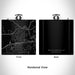 Rendered View of White Lake Hills Fort Worth Map Engraving on 6oz Stainless Steel Flask in Black
