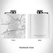 Rendered View of White Lake Hills Fort Worth Map Engraving on 6oz Stainless Steel Flask in White