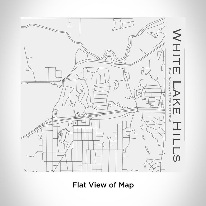 Rendered View of White Lake Hills Fort Worth Map Engraving on 17oz Stainless Steel Insulated Tumbler in White