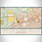 White Lake Hills Fort Worth Map Print Landscape Orientation in Woodblock Style With Shaded Background