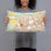 Person holding 20x12 Custom White Lake Hills Fort Worth Map Throw Pillow in Woodblock