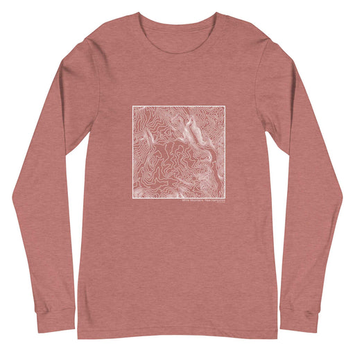 White Mountains New Hampshire Topographic  Map Unisex Long-Sleeve T-shirt with City inscription in Heather Mauve