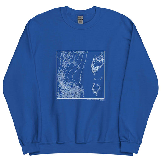 White Sands New Mexico Topographic  Map Unisex Crewneck Sweater with City inscription in Royal Blue