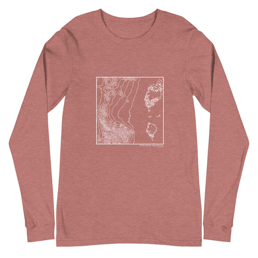 White Sands New Mexico Topographic  Map Unisex Long-Sleeve T-shirt with City inscription in Heather Mauve