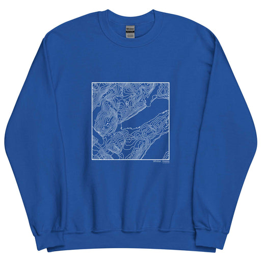 Whittier Alaska Topographic  Map Unisex Crewneck Sweater with City inscription in Royal Blue