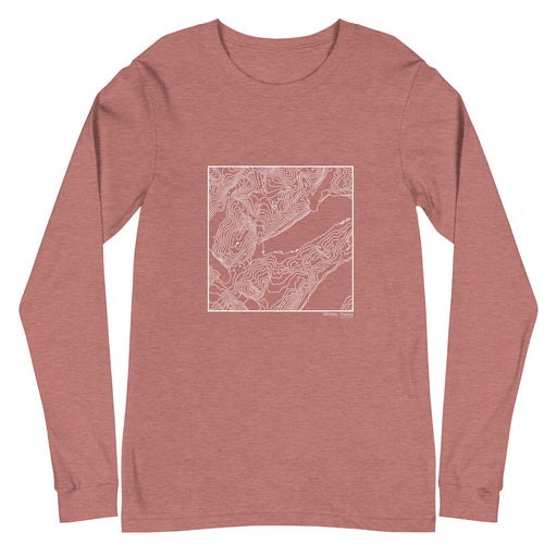 Whittier Alaska Topographic  Map Unisex Long-Sleeve T-shirt with City inscription in Heather Mauve