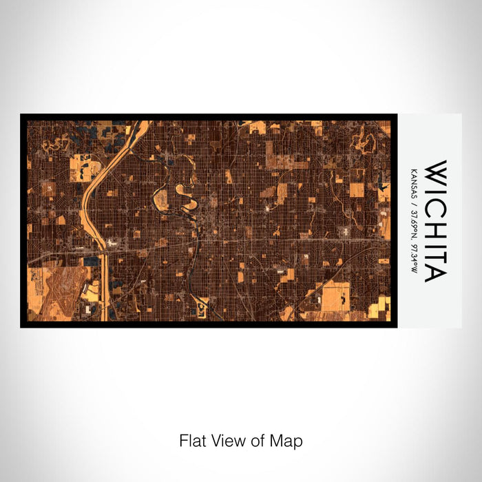 Rendered View of Wichita Kansas Map on 17oz Stainless Steel Insulated Bottle with printed ember style map