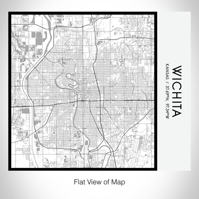 Rendered View of Wichita Kansas Map on 17oz Stainless Steel Insulated Tumbler in Classic Map Style