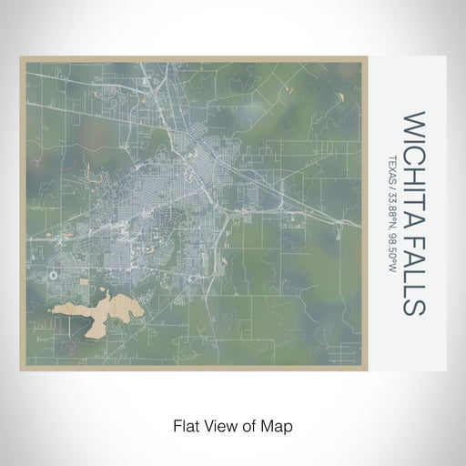 Rendered View of Wichita Falls Texas Map on 20oz Stainless Steel Insulated Bottle with Bamboo Top with printed afternoon style map