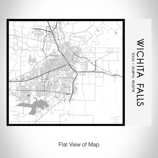 Rendered View of Wichita Falls Texas Map on 20oz Stainless Steel Insulated Bottle with Bamboo Top with printed classic style map