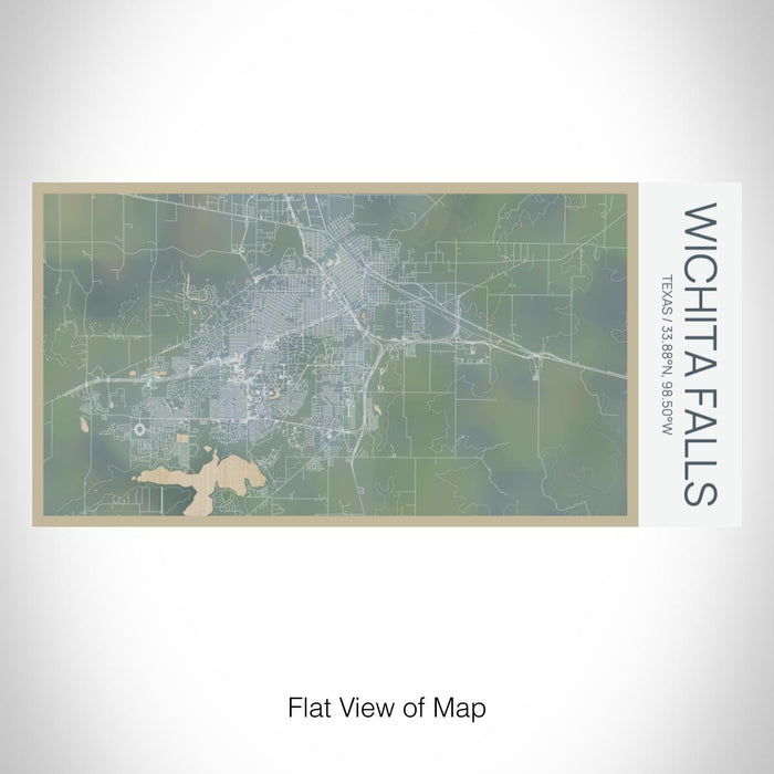 Rendered View of Wichita Falls Texas Map on 17oz Stainless Steel Insulated Bottle with printed afternoon style map