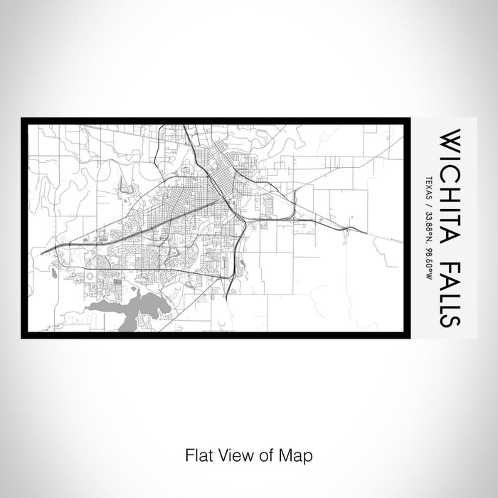 Rendered View of Wichita Falls Texas Map on 17oz Stainless Steel Insulated Bottle with printed classic style map