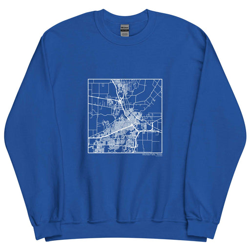 Wichita Falls Texas  Map Unisex Crewneck Sweater with City inscription in Royal Blue