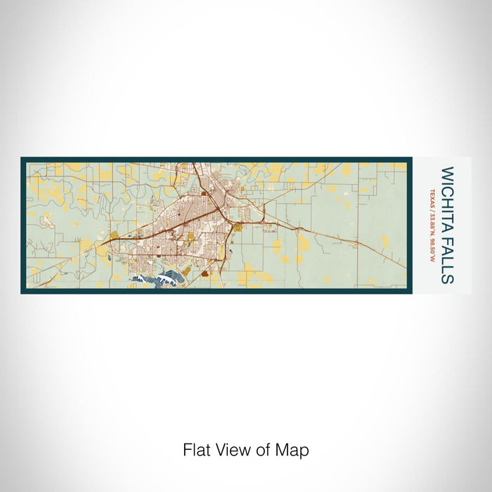 Rendered View of Wichita Falls Texas Map on 10oz Stainless Steel Insulated Cup in Woodblock with Sliding Lid