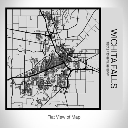 Rendered View of Wichita Falls Texas Map on 17oz Stainless Steel Insulated Tumbler in Tactile Lines with Succulent in Background