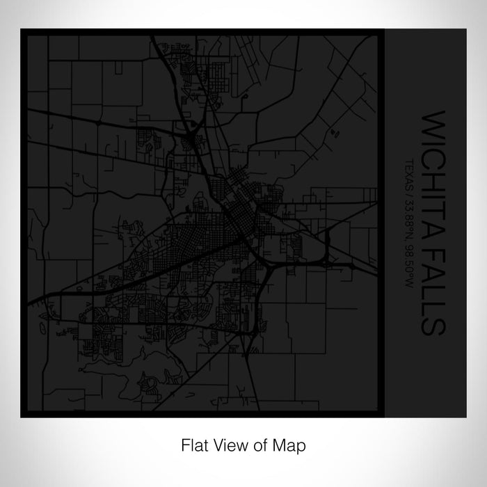 Rendered View of Wichita Falls Texas Map on 17oz Stainless Steel Insulated Tumbler in Matte Black with Tactile Lines