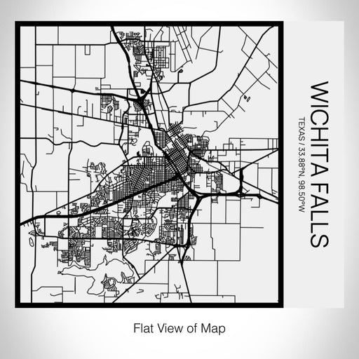 Rendered View of Wichita Falls Texas Map on 17oz Stainless Steel Insulated Tumbler in Matte White with Tactile Lines