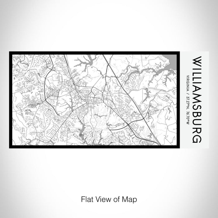 Rendered View of Williamsburg Virginia Map on 17oz Stainless Steel Insulated Bottle with printed classic style map