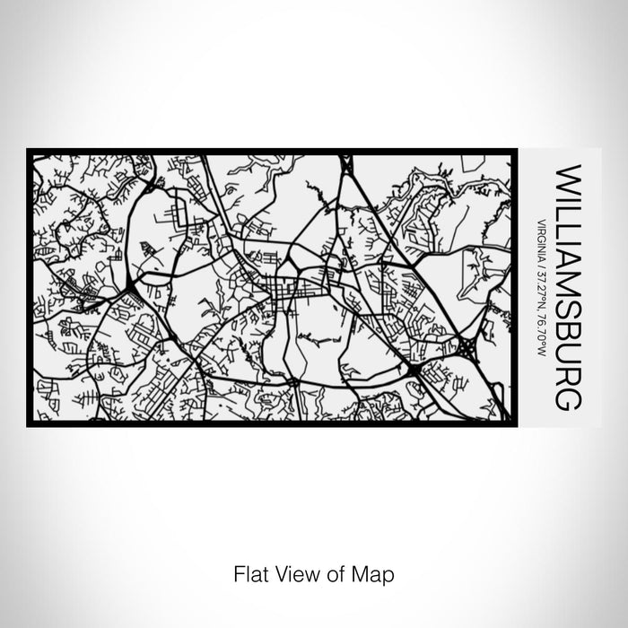 Rendered View of Williamsburg Virginia Map on 17oz Stainless Steel Insulated Cola Bottle in Stainless in Matte White