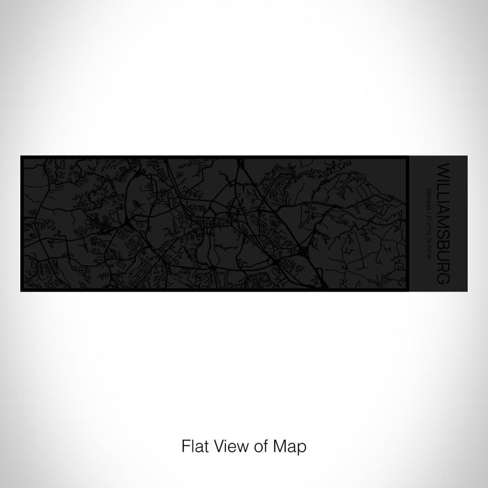 Rendered View of Williamsburg Virginia Map on 10oz Stainless Steel Insulated Cup in Matte Black with Sliding Lid