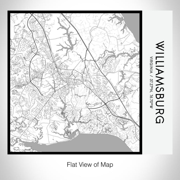 Rendered View of Williamsburg Virginia Map on 17oz Stainless Steel Insulated Tumbler in Classic Map Style
