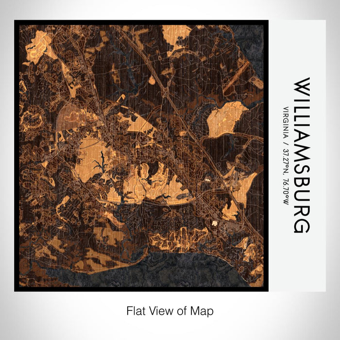 Rendered View of Williamsburg Virginia Map on 17oz Stainless Steel Insulated Tumbler in Ember Map Style