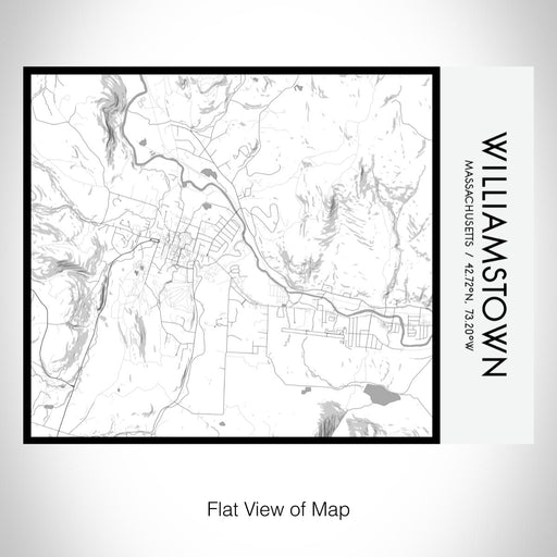 Rendered View of Williamstown Massachusetts Map on 20oz Stainless Steel Insulated Bottle with Bamboo Top with printed classic style map