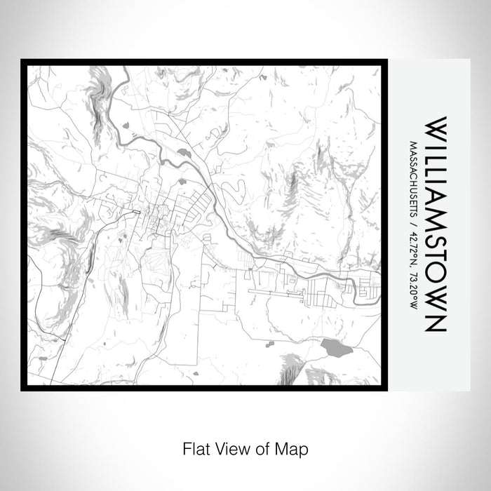 Rendered View of Williamstown Massachusetts Map on 20oz Stainless Steel Insulated Bottle with Bamboo Top with printed classic style map