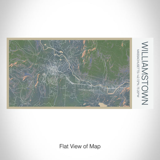 Rendered View of Williamstown Massachusetts Map on 17oz Stainless Steel Insulated Bottle with printed afternoon style map