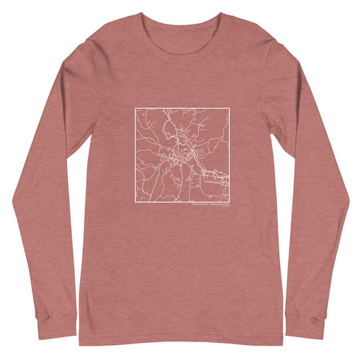 Williamstown Massachusetts  Map Unisex Long-Sleeve T-shirt with City inscription in Heather Mauve