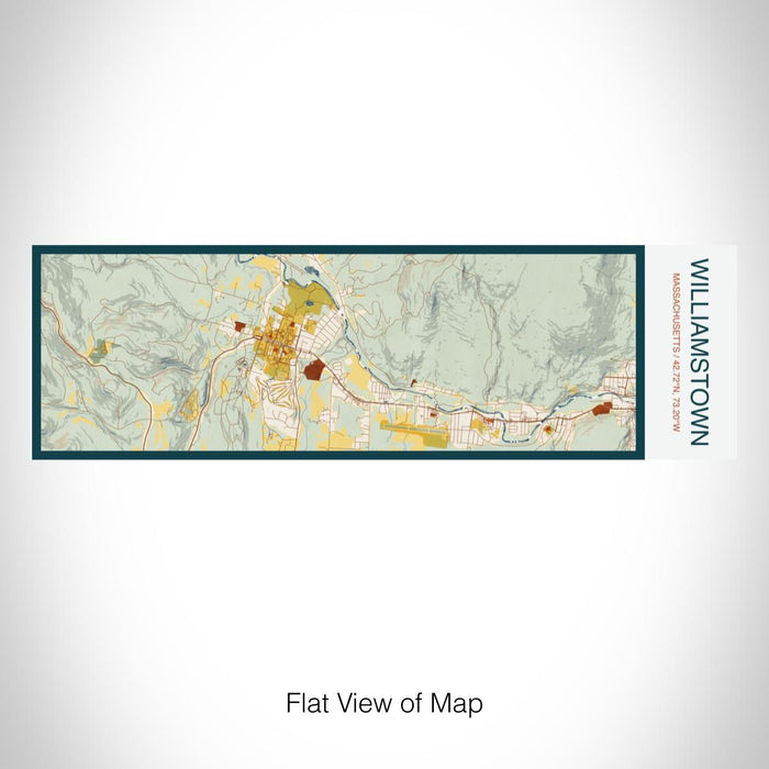 Rendered View of Williamstown Massachusetts Map on 10oz Stainless Steel Insulated Cup in Woodblock with Sliding Lid