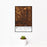 12x18 Williston North Dakota Map Print Portrait Orientation in Ember Style With Small Cactus Plant in White Planter