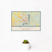 12x18 Williston North Dakota Map Print Landscape Orientation in Woodblock Style With Small Cactus Plant in White Planter