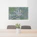24x36 Williston North Dakota Map Print Lanscape Orientation in Afternoon Style Behind 2 Chairs Table and Potted Plant