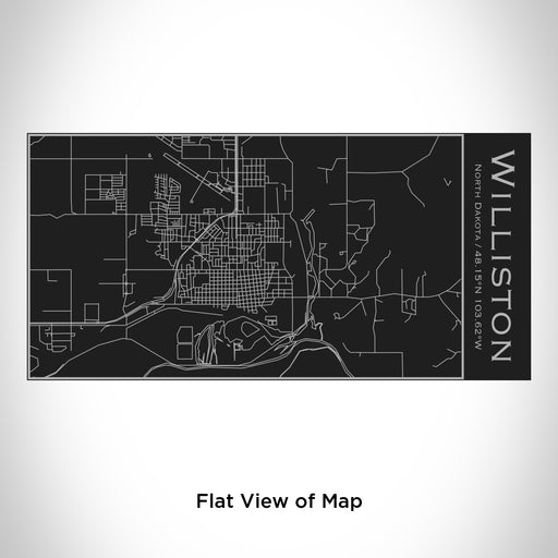 Rendered View of Williston North Dakota Map Engraving on 17oz Stainless Steel Insulated Cola Bottle in Black