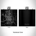Rendered View of Williston North Dakota Map Engraving on 6oz Stainless Steel Flask in Black