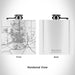 Rendered View of Williston North Dakota Map Engraving on 6oz Stainless Steel Flask in White