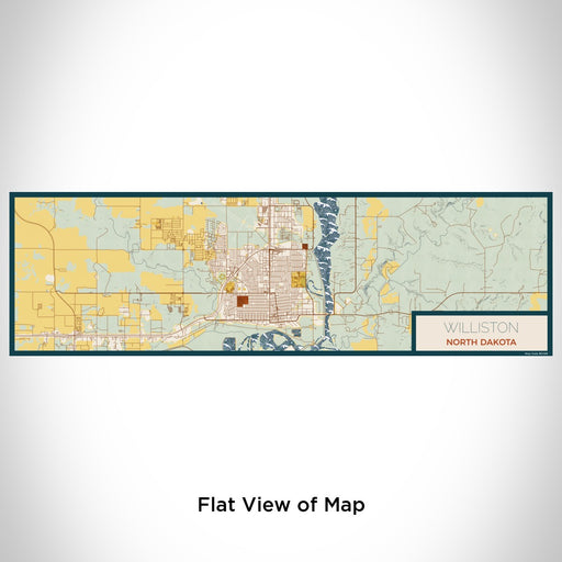 Flat View of Map Custom Williston North Dakota Map Enamel Mug in Woodblock