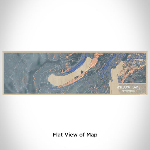Flat View of Map Custom Willow Lake Wyoming Map Enamel Mug in Afternoon