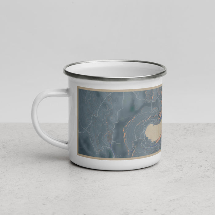 Left View Custom Willow Lake Wyoming Map Enamel Mug in Afternoon