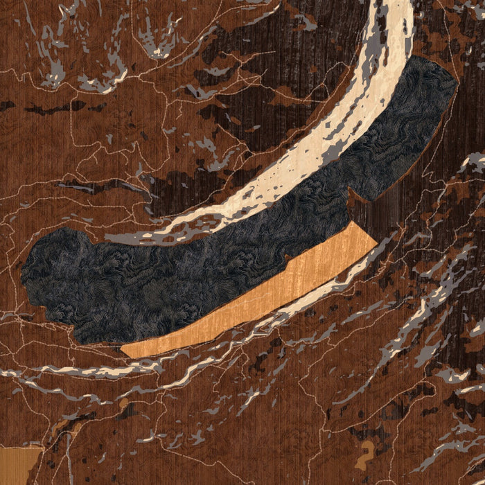 Willow Lake Wyoming Map Print in Ember Style Zoomed In Close Up Showing Details