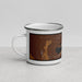 Left View Custom Willow Lake Wyoming Map Enamel Mug in Ember