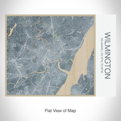 Rendered View of Wilmington Delaware Map on 20oz Stainless Steel Insulated Bottle with Bamboo Top with printed afternoon style map