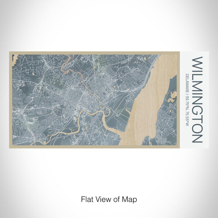 Rendered View of Wilmington Delaware Map on 17oz Stainless Steel Insulated Bottle with printed afternoon style map