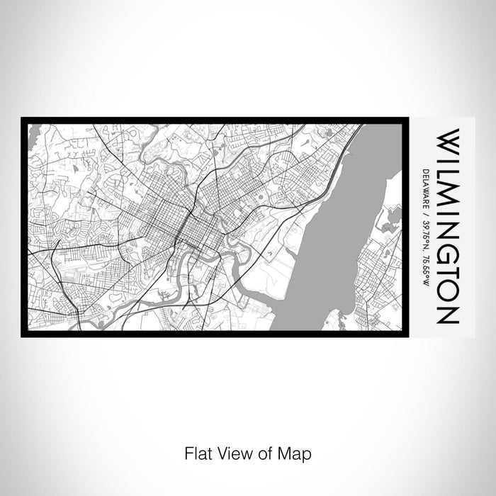 Rendered View of Wilmington Delaware Map on 17oz Stainless Steel Insulated Bottle with printed classic style map