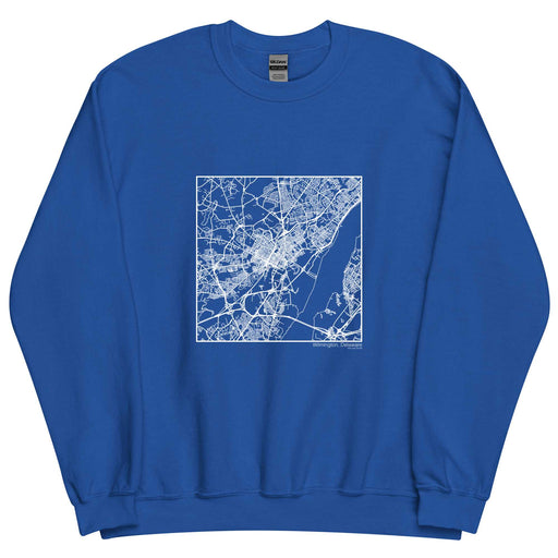 Wilmington Delaware  Map Unisex Crewneck Sweater with City inscription in Royal Blue