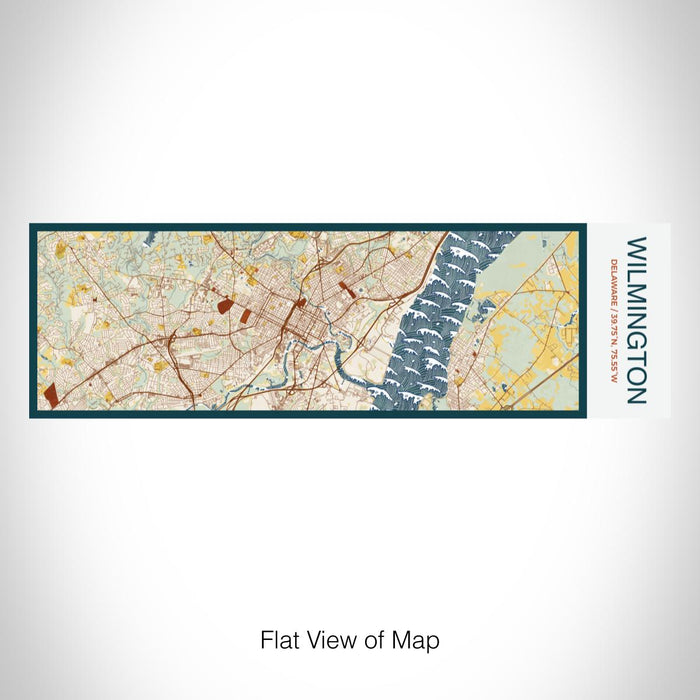 Rendered View of Wilmington Delaware Map on 10oz Stainless Steel Insulated Cup in Woodblock with Sliding Lid