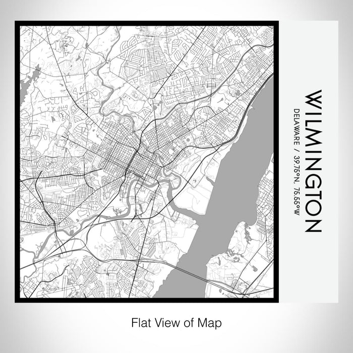 Rendered View of Wilmington Delaware Map on 17oz Stainless Steel Insulated Tumbler in Classic Map Style