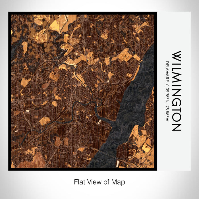 Rendered View of Wilmington Delaware Map on 17oz Stainless Steel Insulated Tumbler in Ember Map Style