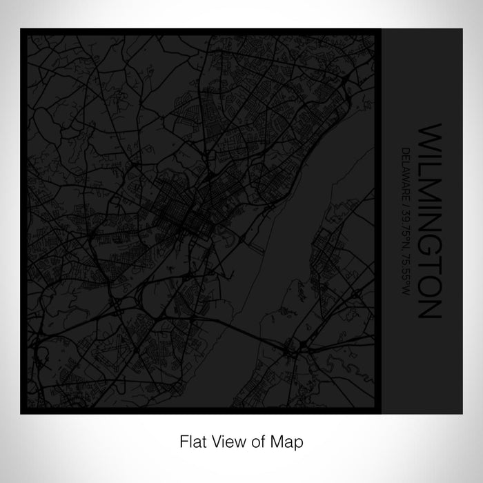 Rendered View of Wilmington Delaware Map on 17oz Stainless Steel Insulated Tumbler in Matte Black with Tactile Lines